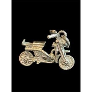 Vtg MCM Sterling Silver Articulated Motorcycle Bracelet Charm 925
